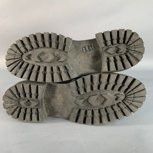 ALEXANDRE VAUTHIER Size 10 Metallic Silver Lace-Up Combat Boots - Picture 6 of 8